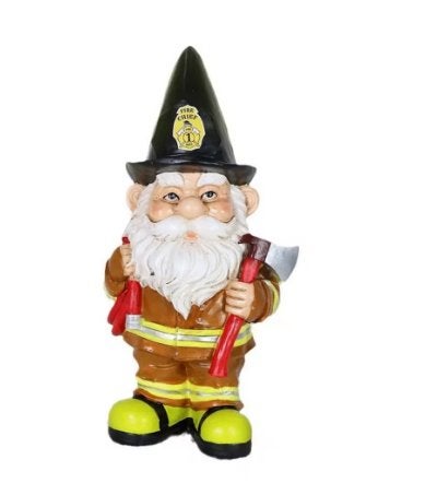 Prachtig tuinbeeld Brandweerman kabouter (15cm), Ophalen of Verzenden, Nieuw