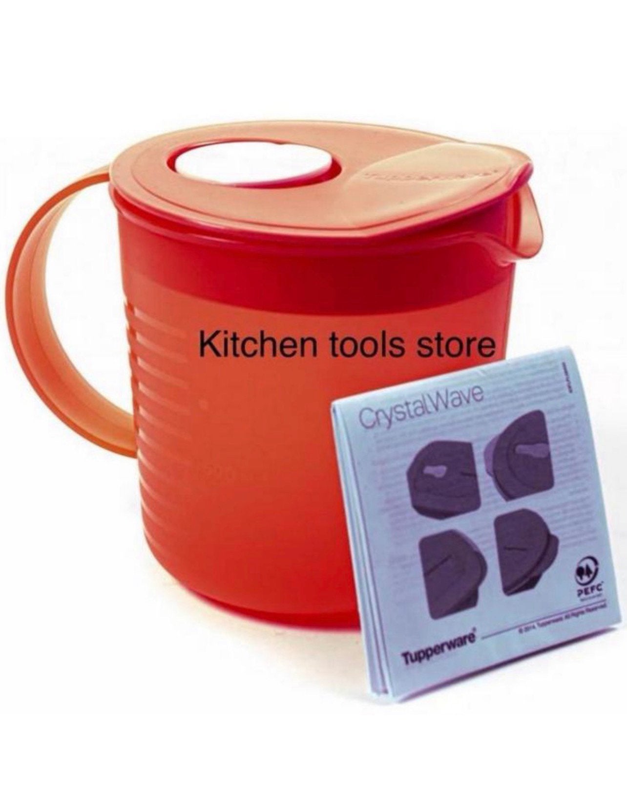 Tupperware crystalwave magnetron pitcher maatkan 1L, Beker of Kan, Nieuw, Oranje, Ophalen of Verzenden