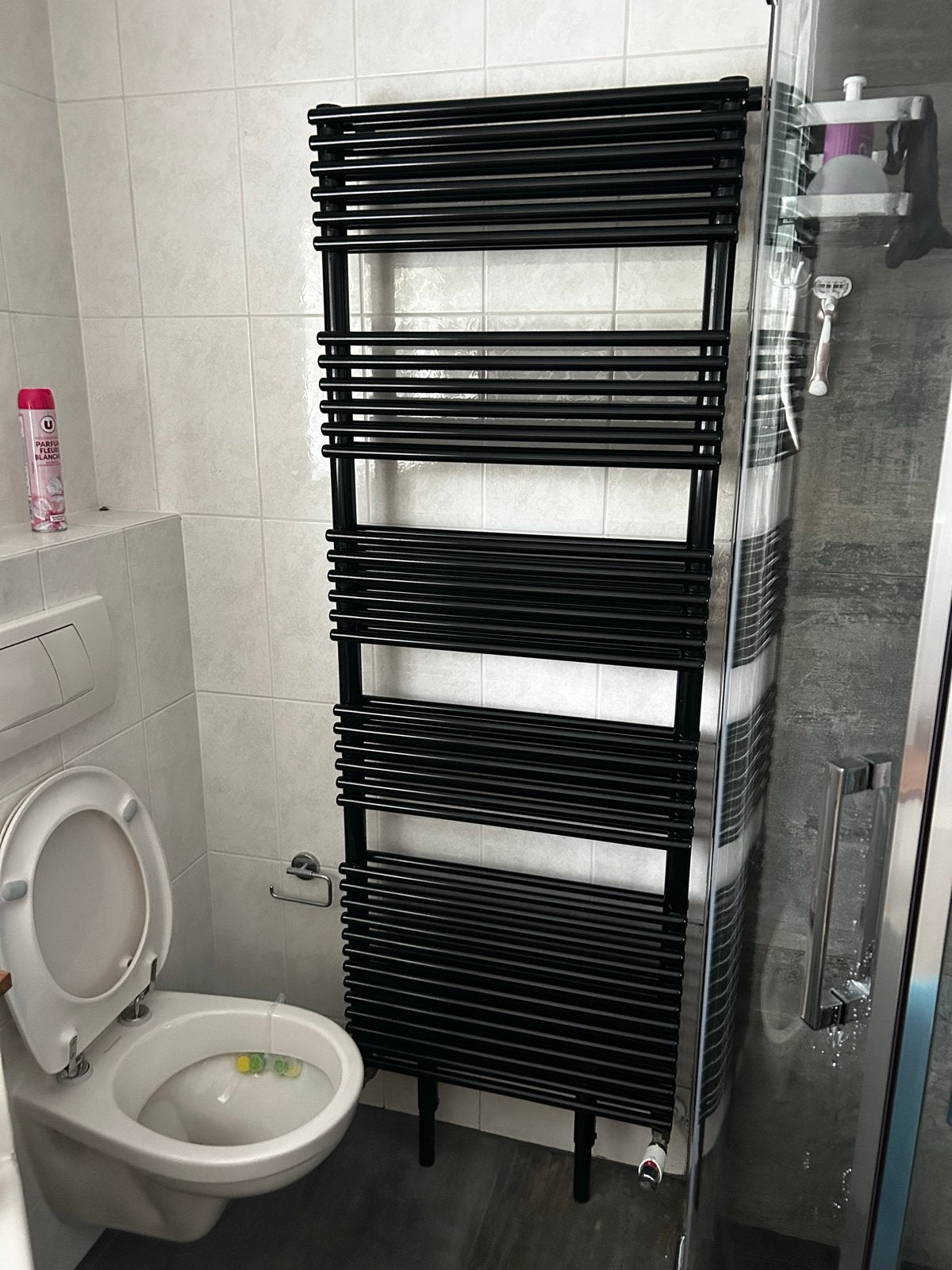 Zwarte design radiator voor badkamer, Ophalen, Gebruikt, Radiator, 60 tot 150 cm