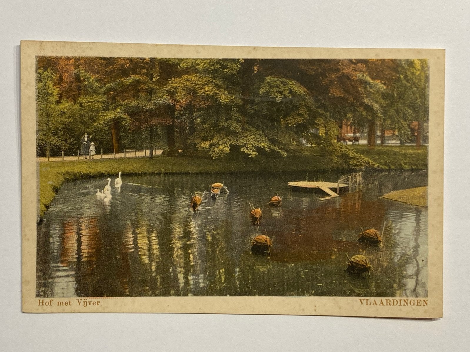 Oude ansichtkaart Vlaardingen, Hof met Vijver - Gelopen 1931, Verzenden, 1920 tot 1940, Gelopen
