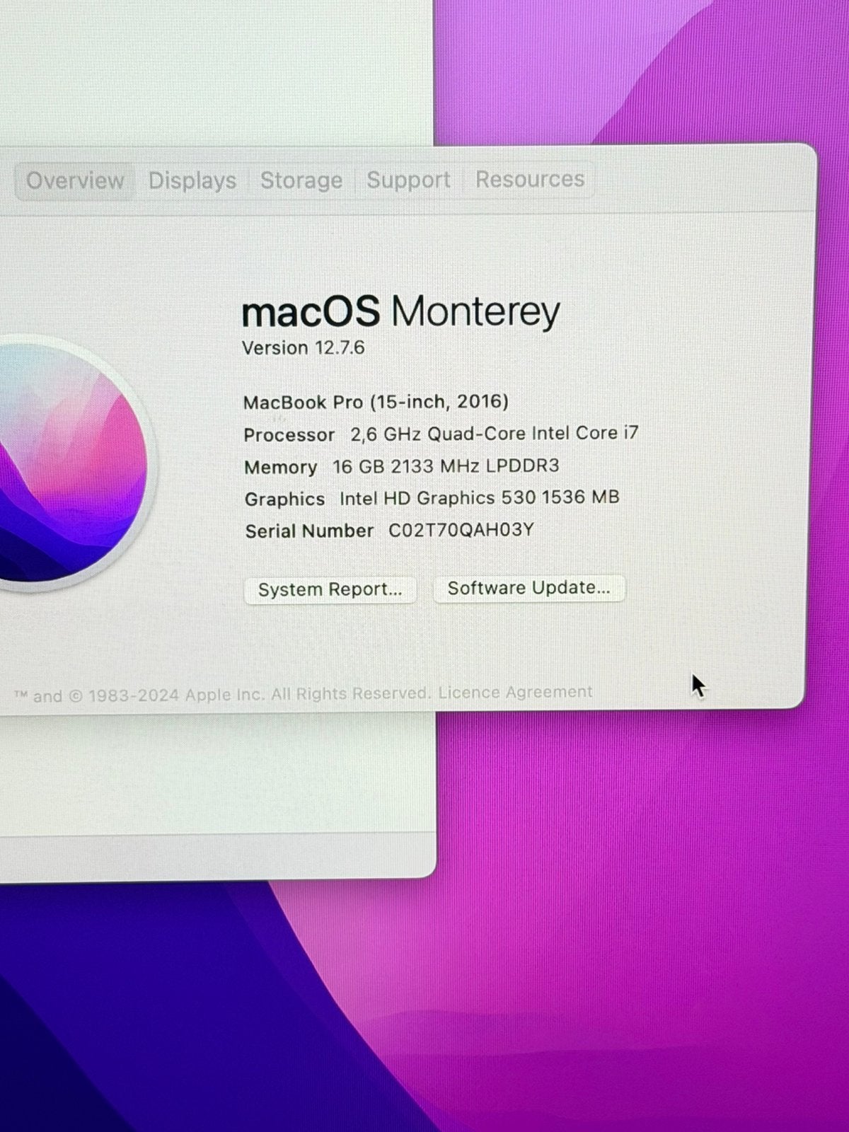 Foto 3 van Macbook pro 15 inch. 2016. I7. 16 GB. 512GB. Touchbar