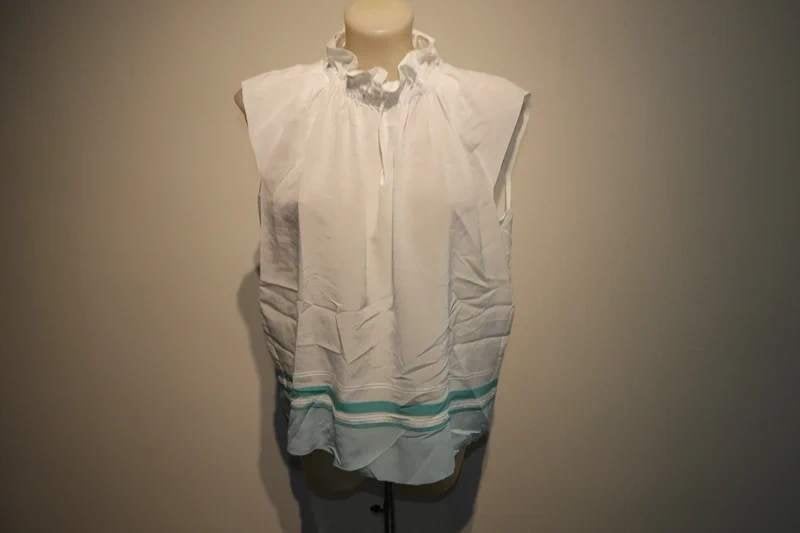 Marccain deels zijde blouse top kraagje opstaand Nieuw N3/38