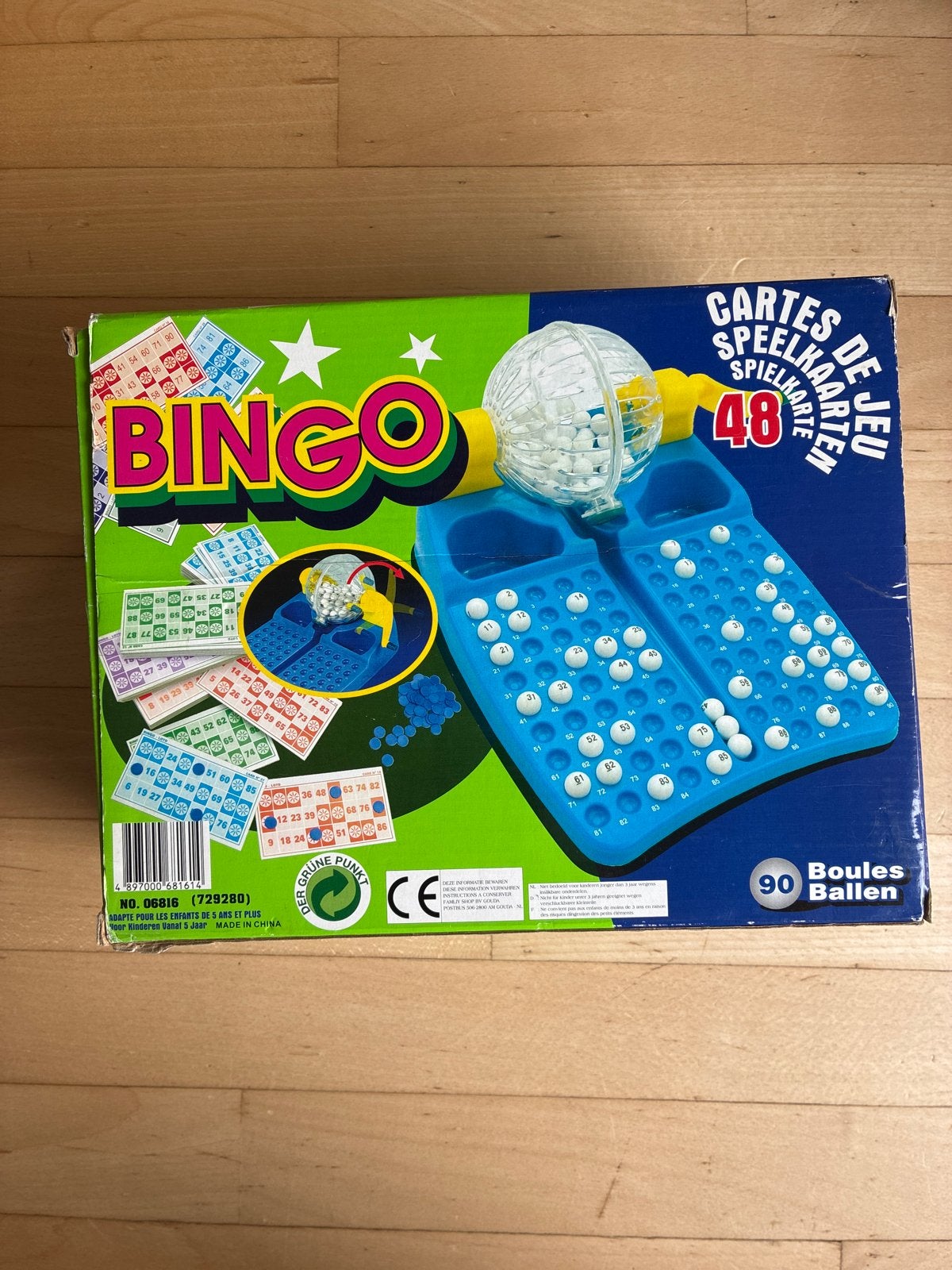 Bingo Spel - Compleet met 48 kaarten en 90 ballen, Vijf spelers of meer, Ophalen, Zo goed als nieuw