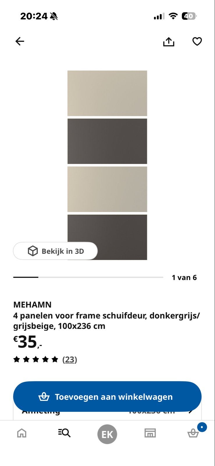 Nieuwe Panelen voor Pax kast - Spiegel en Mehamn, Huis en Inrichting, Ophalen, 200 cm of meer, Nieuw, 50 tot 100 cm