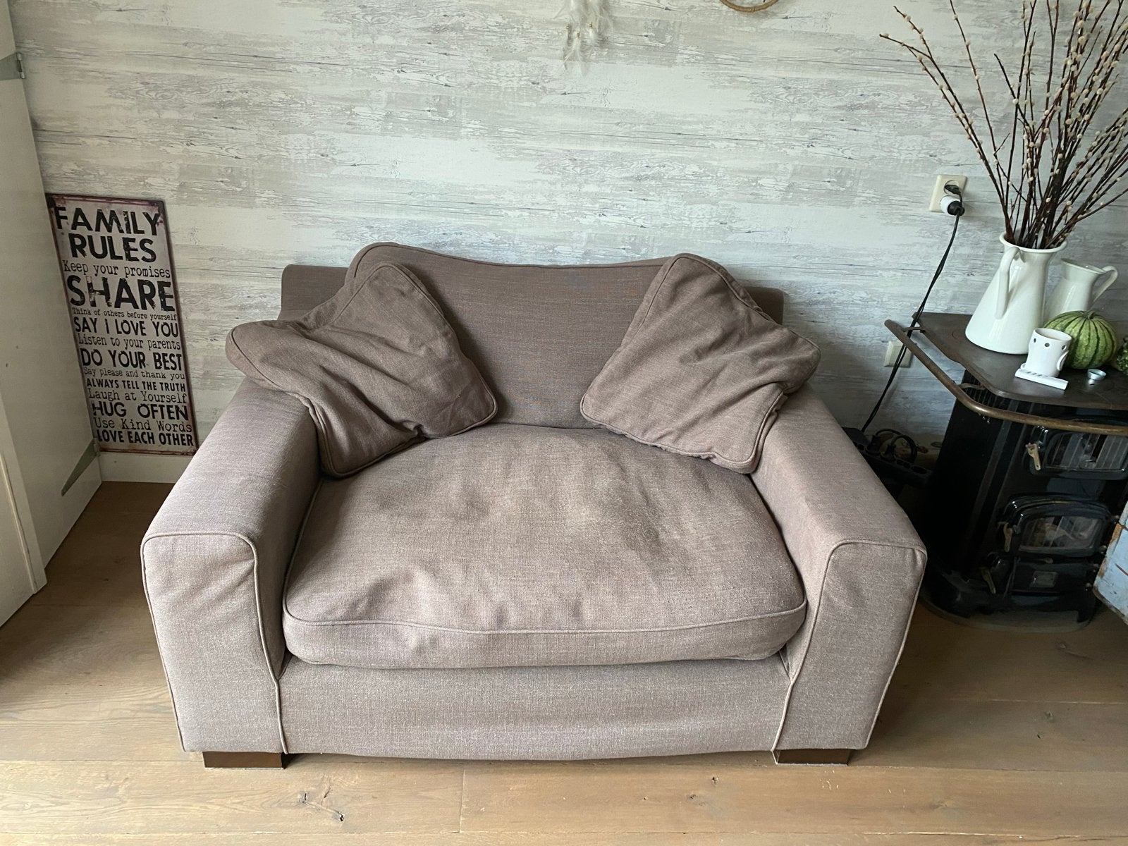 Comfortabele Love Seat, Huis en Inrichting, Fauteuils, Ophalen, 125 tot 150 cm, Zo goed als nieuw, 100 tot 125 cm