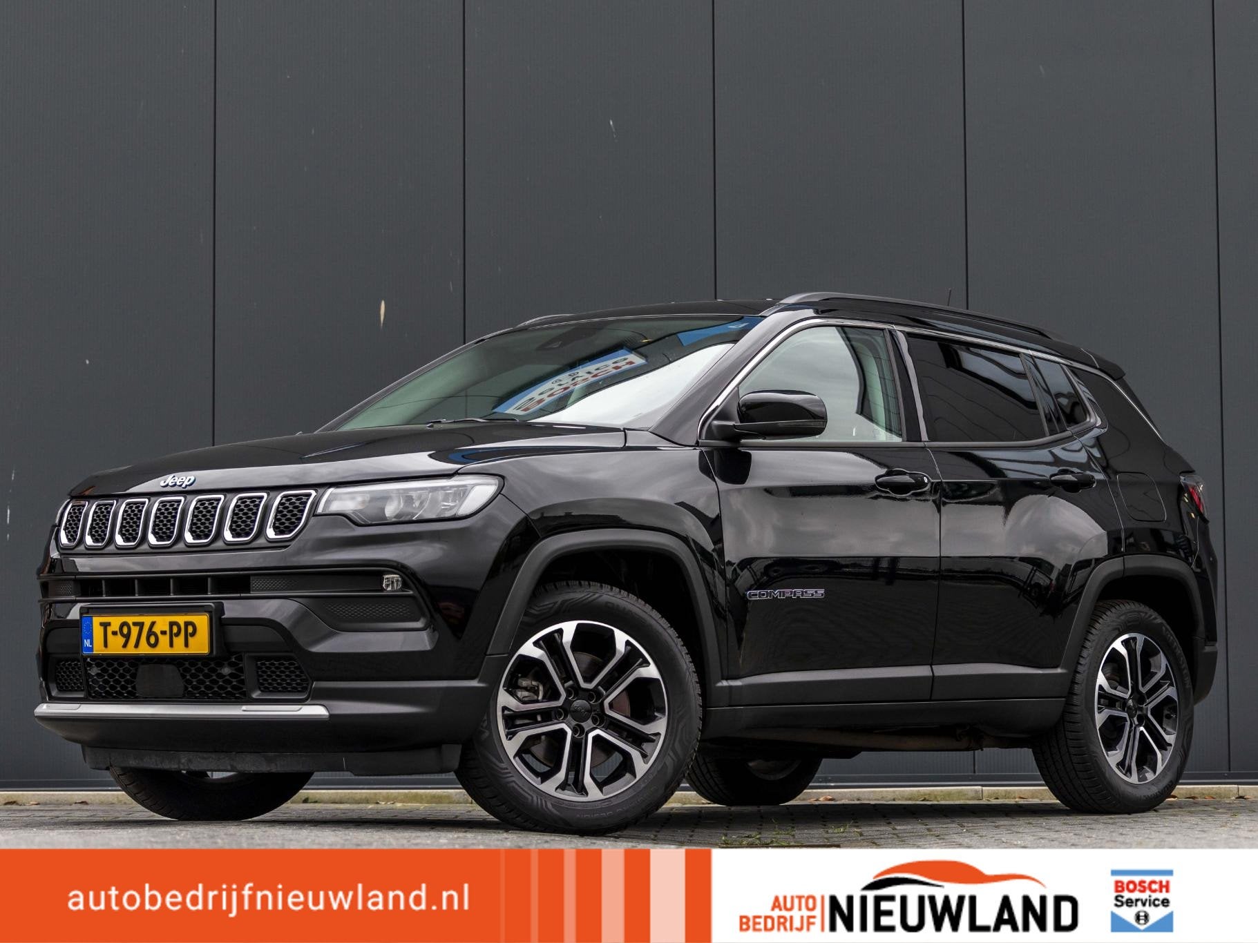 Jeep Compass 4xe 240 Plug-in Hybrid Electric Limited SOH 91%, Auto's, Automaat, 4 cilinders, Leder en Stof, Zwart