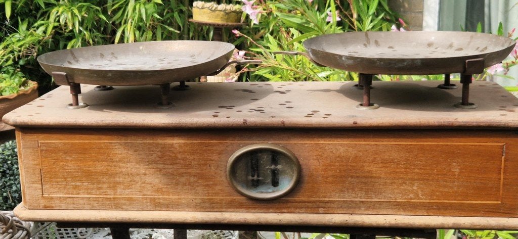 Prachtige late 19e eeuw apothekersweegschaal (brocante), Ophalen, Gebruikt, Overige typen, Minder dan 50 kg