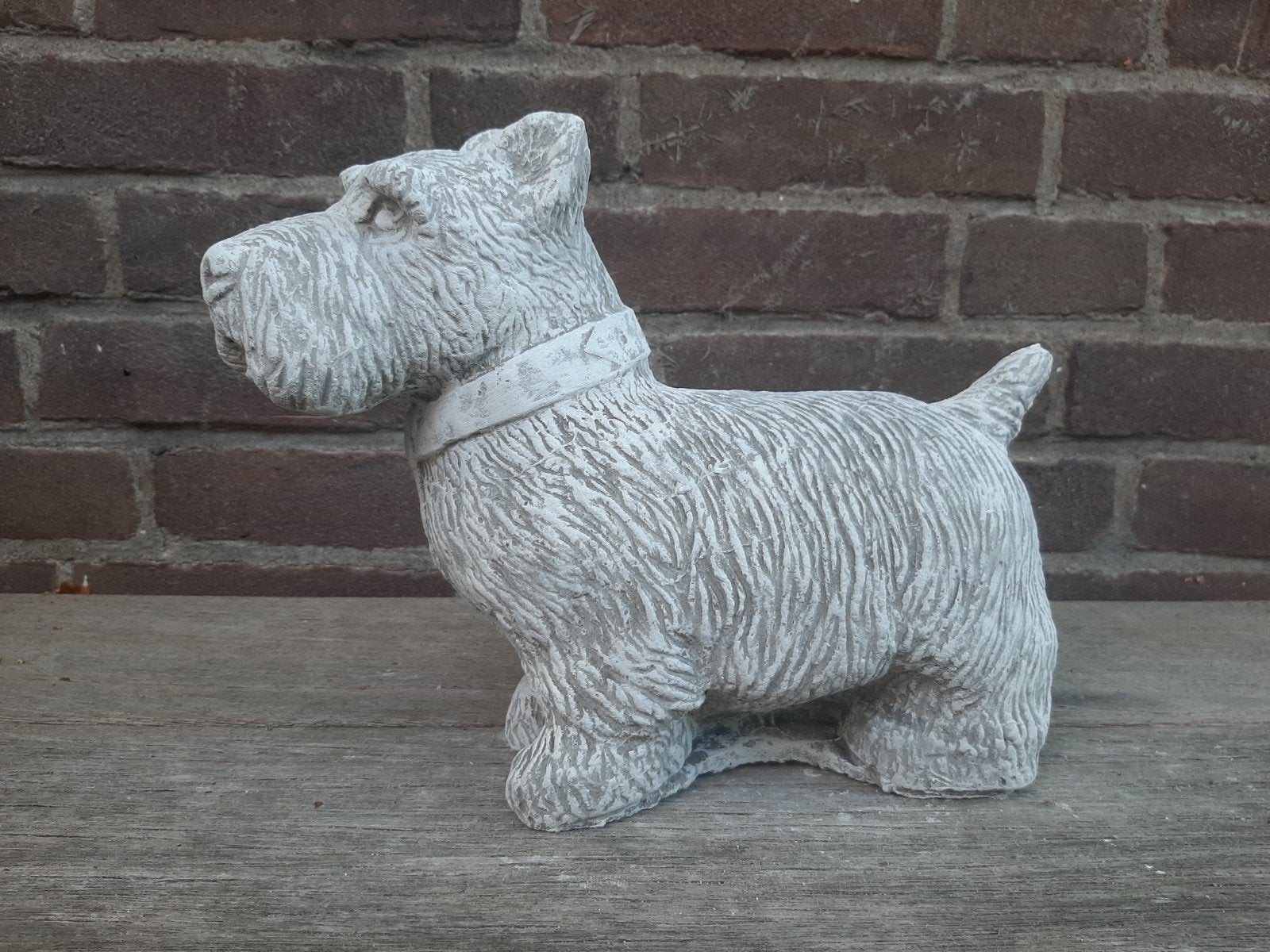 Hond Schotse terriër betonnen beeld tuinbeeld beton, Ophalen of Verzenden