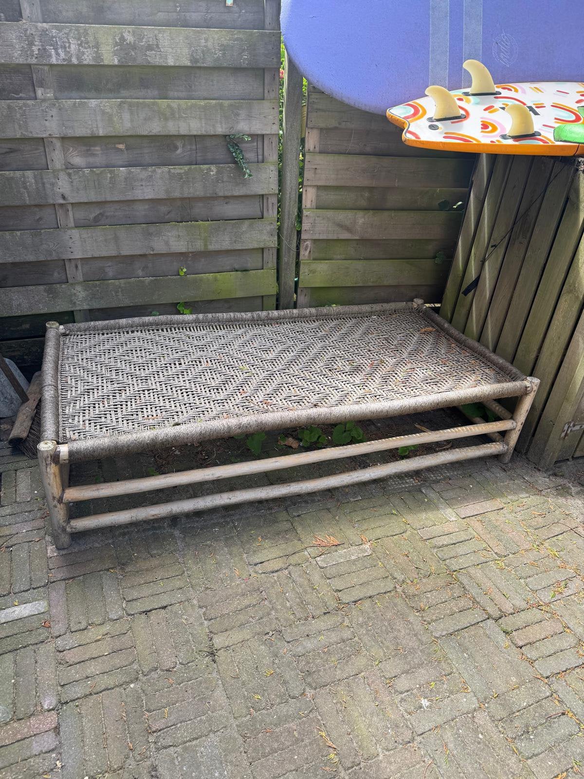 Bamboe day bed, heerlijk voor de zomerse dagen!, Tuin en Terras, Tuinbanken, Ophalen, Zo goed als nieuw