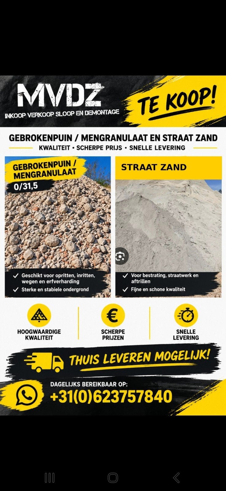 Gebroken puin te koop erfverharding, Ophalen of Verzenden, Nieuw
