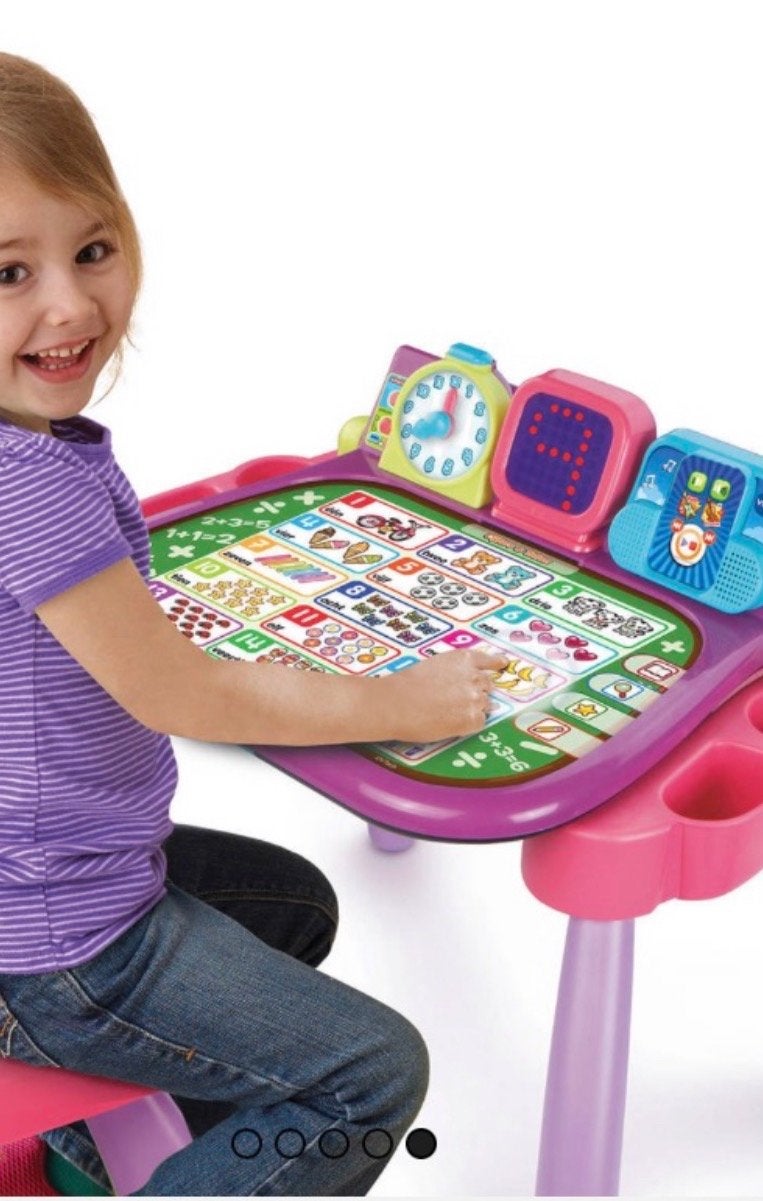 VTech Magisch Bureau, Teken- en Krijtbord met Krukje, Ophalen of Verzenden, Zo goed als nieuw, Knutselen, Met geluid