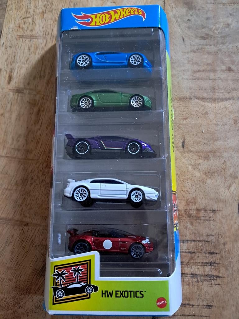 Hot Wheels HW Exotics 5 pack Lamborghini Bugatti Lotus, Ophalen of Verzenden, Zo goed als nieuw, Auto