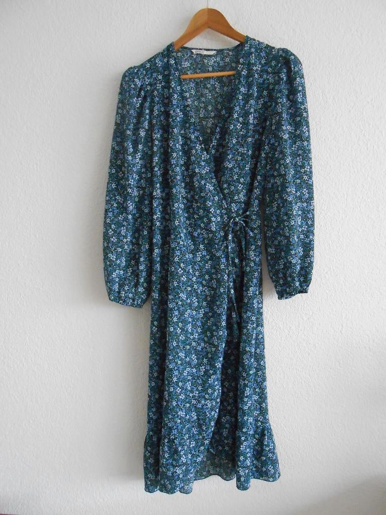 Midi overslag jurk lila/blauwe/witte bloemen Only 40, Maat 38/40 (M), Only.M., Blauw, Ophalen of Verzenden