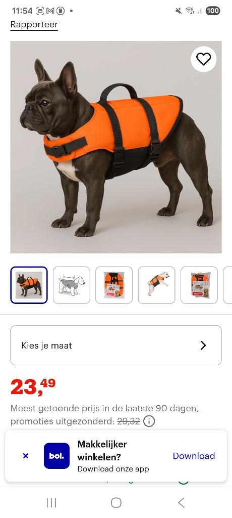 Zwemvest hondje, Dieren en Toebehoren, Hondenkleding, Ophalen of Verzenden, Zo goed als nieuw, Hondenzwemvest