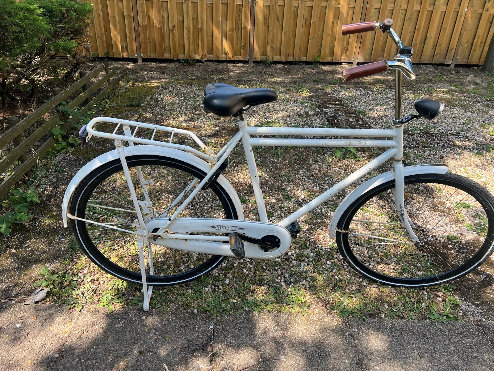 Witte heren fiets 28 inch -, Terugtraprem, Gebruikt, 53 tot 57 cm, Ophalen