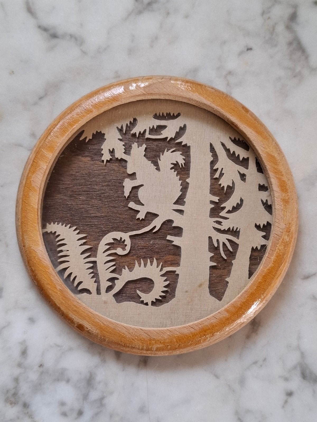 Schattig vintage houten eekhoorn lijstje, Verzenden