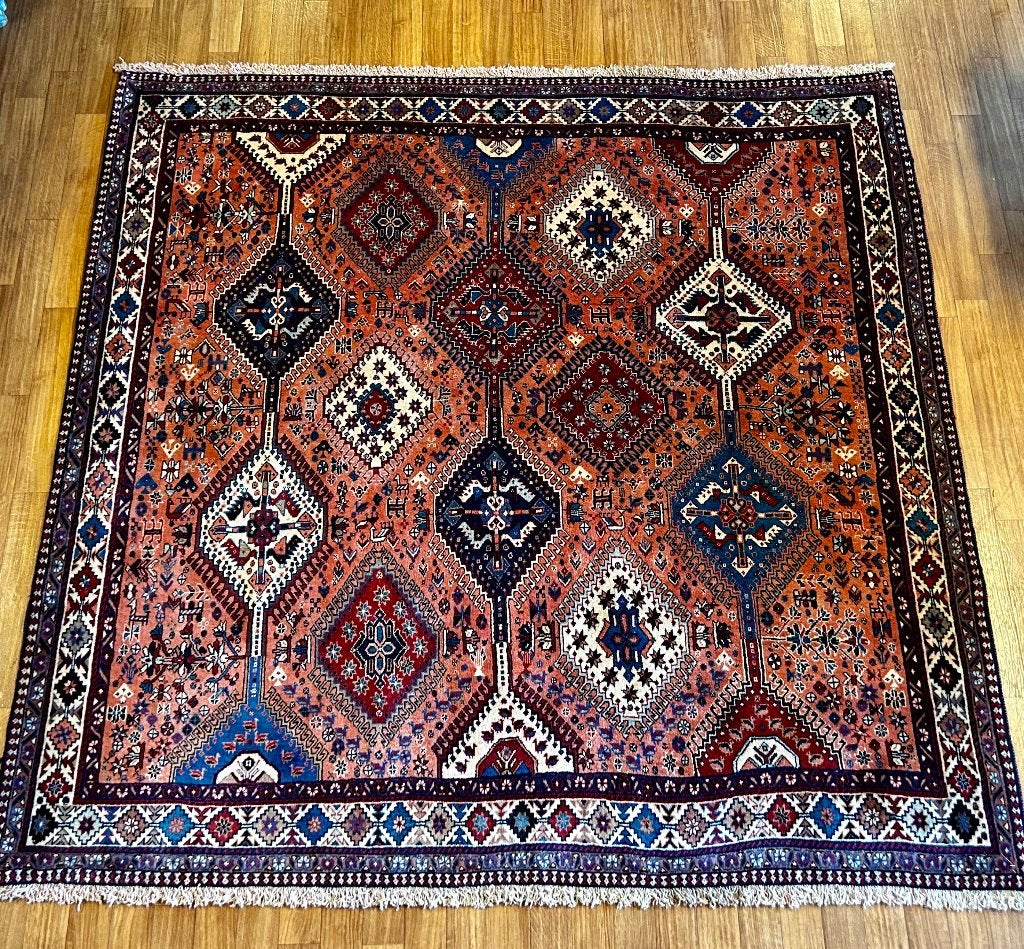 perzisch tapijt yalameh – 205 x 205 cm - Gratis bezorgd, TTM Wonen, Meubels – (Perzische) Tapijten en Woonaccessoires, Vierkant