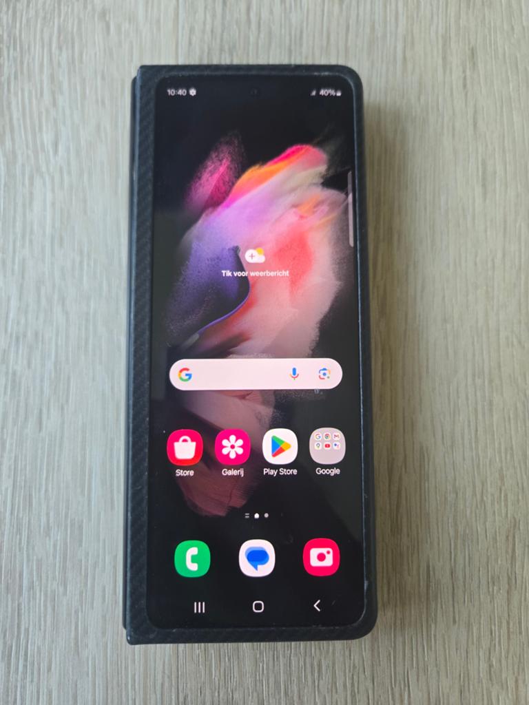 Samsung Galaxy Z Fold 3 256GB met originele hoes, Telecommunicatie, Mobiele telefoons | Samsung, Gebruikt, Zwart, Touchscreen