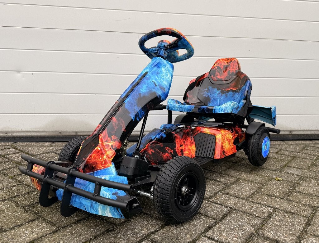 Elektrische skelter met vlammenprint Go kart NIEUW, Ophalen of Verzenden, Nieuw, Overige typen