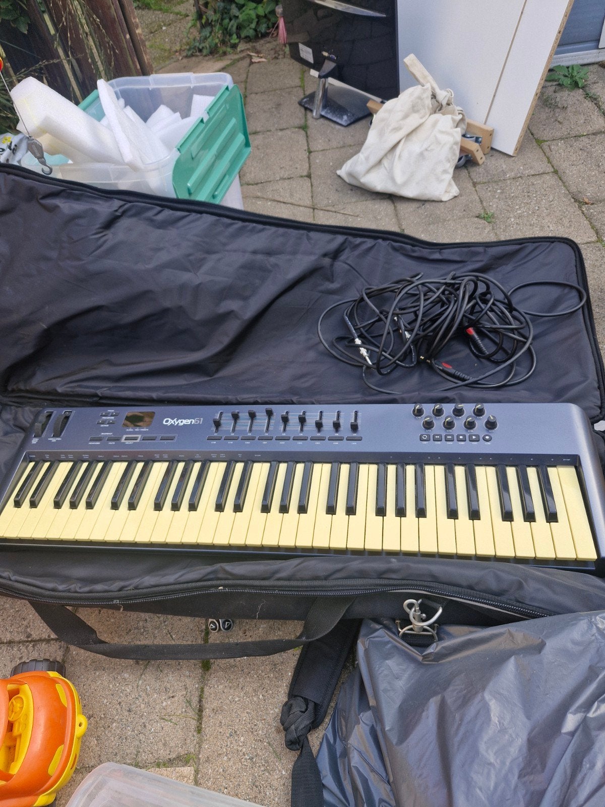 M-Audio Oxygen 61 MIDI Keyboard met tas en kabels, Aanslaggevoelig, Ophalen, Overige merken, 61 toetsen