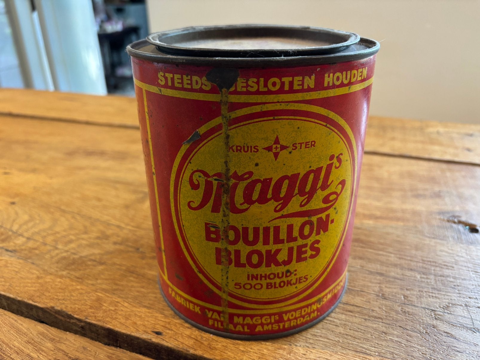 Maggi boullion blik met sleutel, Ophalen of Verzenden, Gebruikt