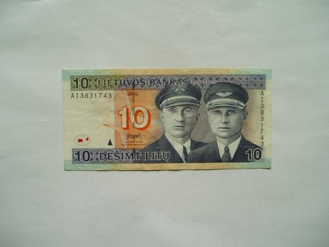 1867. Lithuania, 10 litu 2001 Darius & Girénas., Verzenden, Overige landen, Los biljet