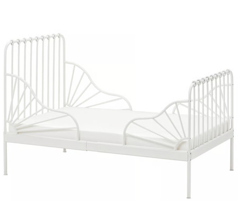 Minnen meegroeibed wit IKEA, Ophalen, 70 tot 85 cm, Zo goed als nieuw, Lattenbodem