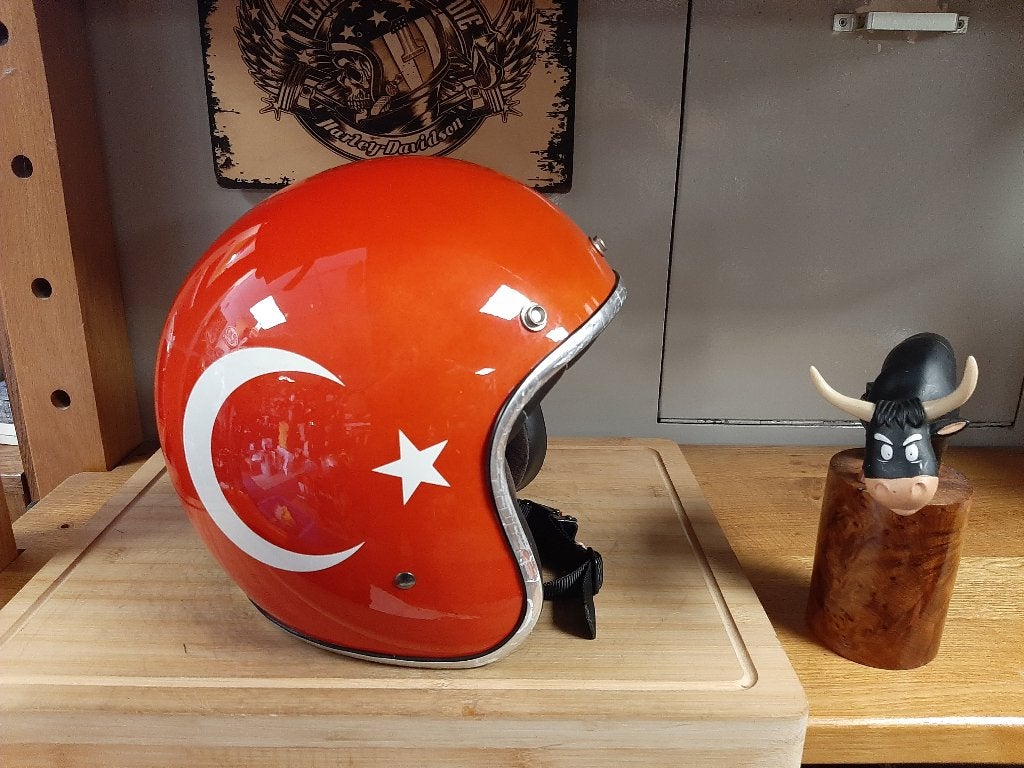 Turkije helm maat L gebruikt turkse motor helm scooterhelm L, Pascalstraat 6 1704 RD Heerhugowaard, Dames, Jethelm, Ophalen of Verzenden