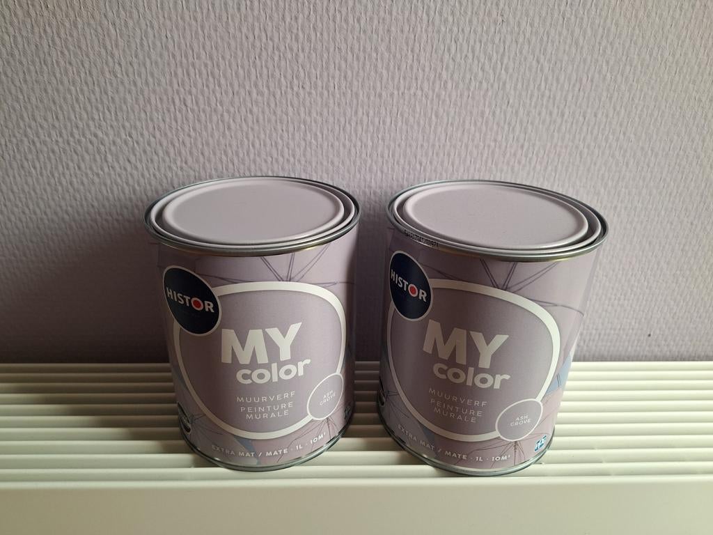 Histor MY color muurverf Ash Grove 2x 1 liter, Ophalen, Overige kleuren, Nieuw, Verf