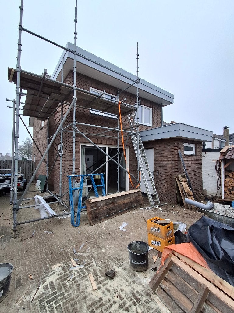 stalen steiger cuplock, Doe-het-zelf en Verbouw, Ophalen, Gebruikt, Gevelsteiger, 5 meter of hoger