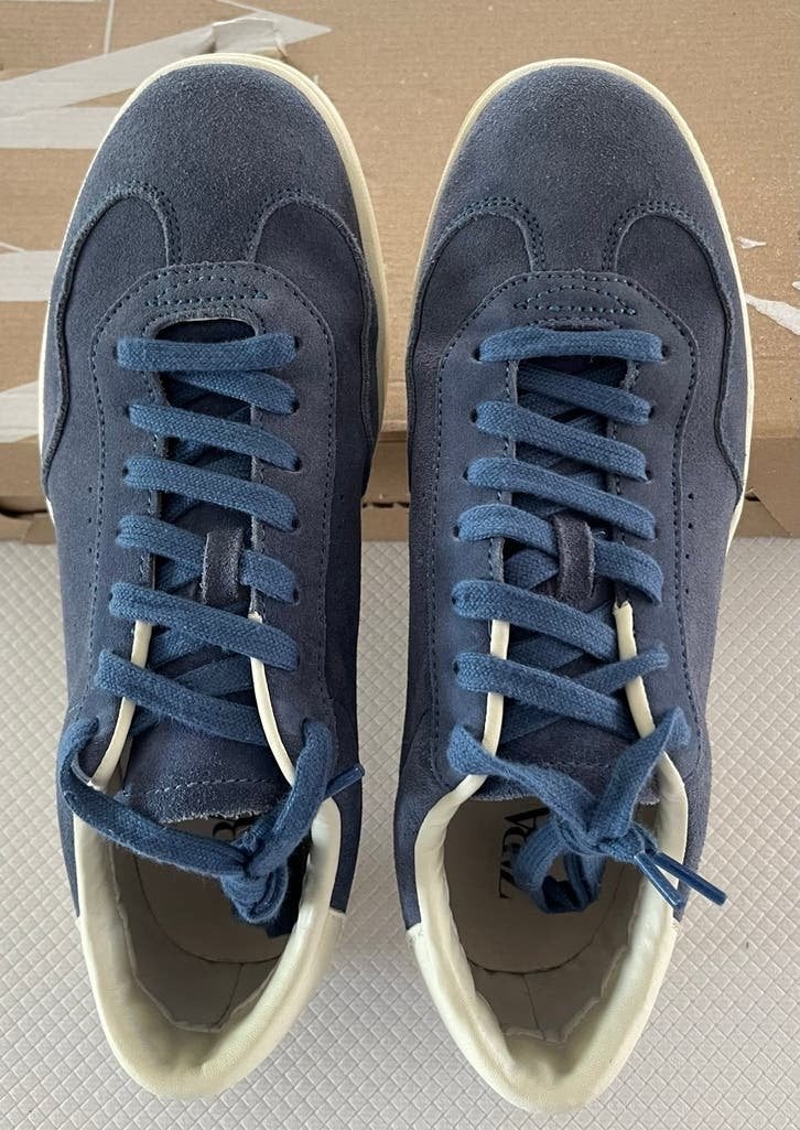 Suede Zara herensneakers - Maat 43 - Blauw, Ophalen of Verzenden, Zo goed als nieuw, Blauw, Sneakers of Gympen