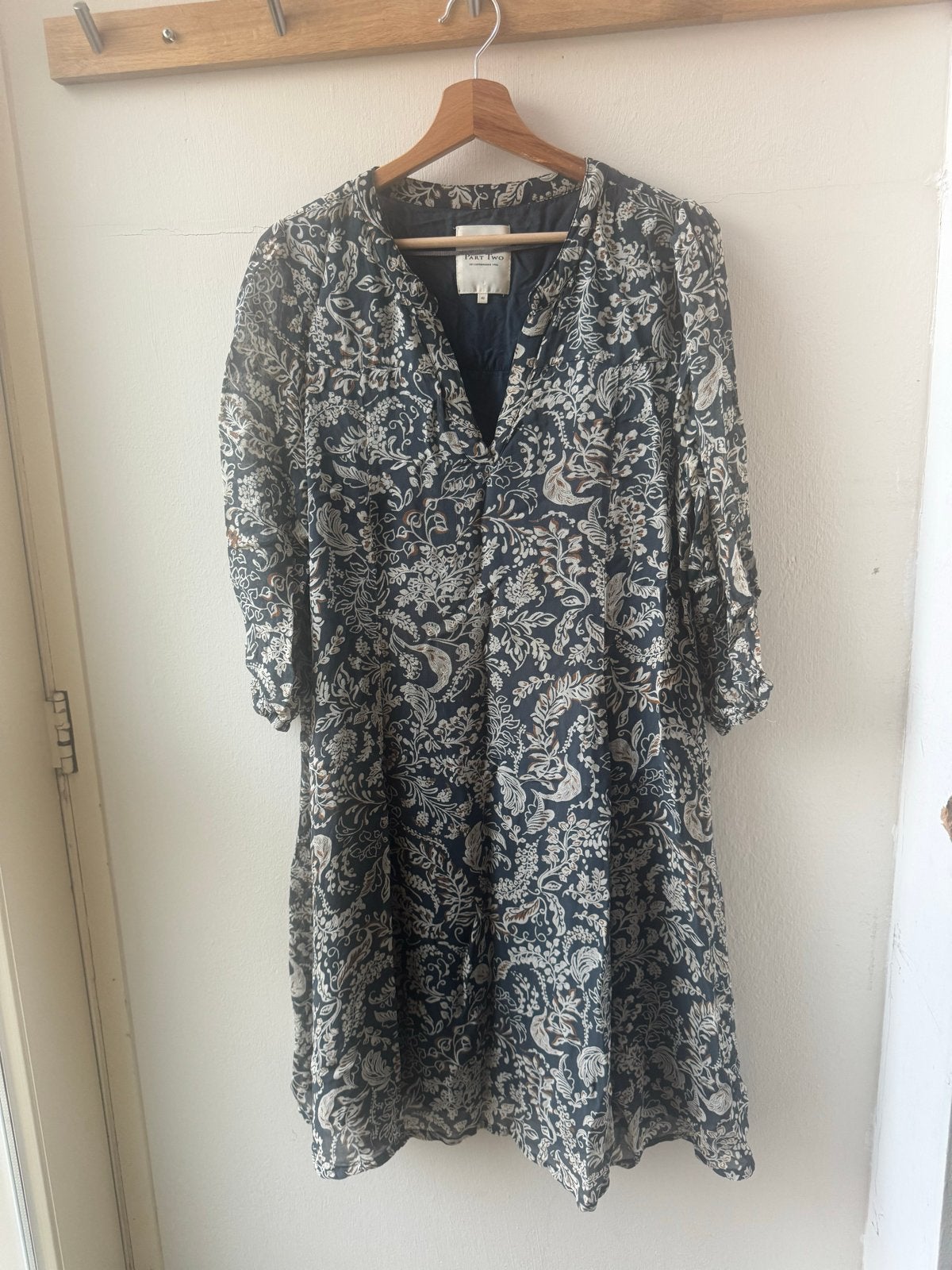 Part Two Jurk met Bloemenprint - Maat M (40), Maat 38/40 (M), Blauw, Ophalen of Verzenden, Zo goed als nieuw