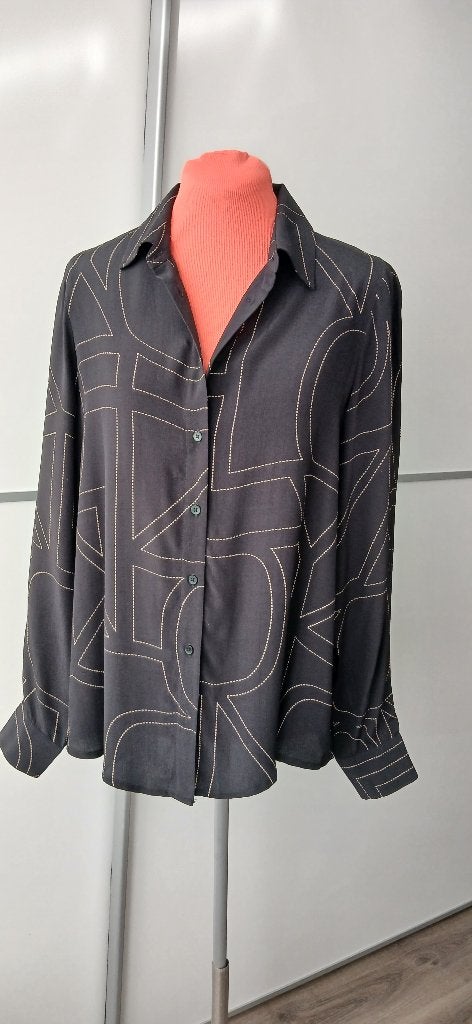 Zwarte blouse met grafische print - S/M - nieuw, Kleding | Dames, Maat 38/40 (M), Only, Zwart, Nieuw