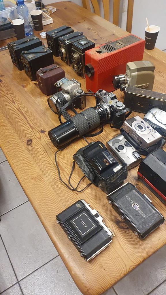 Grote collectie vintage camera's en accessoires, Ophalen, Gebruikt, Spiegelreflex, Nvt