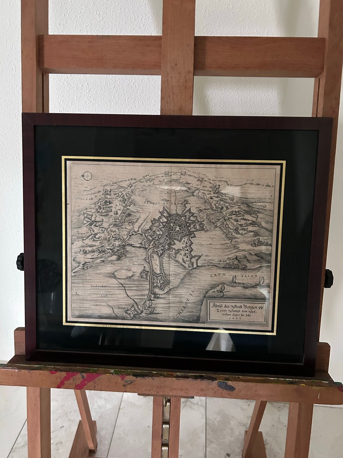 Oude prent Beleg van Bergen op Zoom 1622 - Origineel, Ophalen, Militair, 1600 - 1699, Gravure