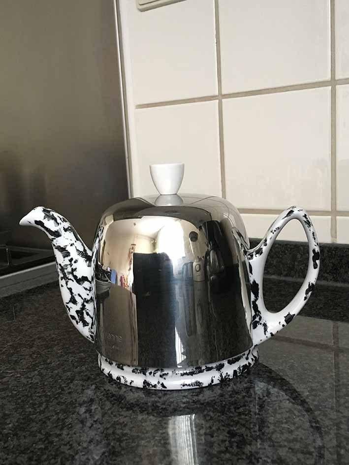 Guy Degrenne Salam-Thé Theepot 4T Zwart en Wit, Overige materialen, Overige typen, Ophalen of Verzenden, Zo goed als nieuw