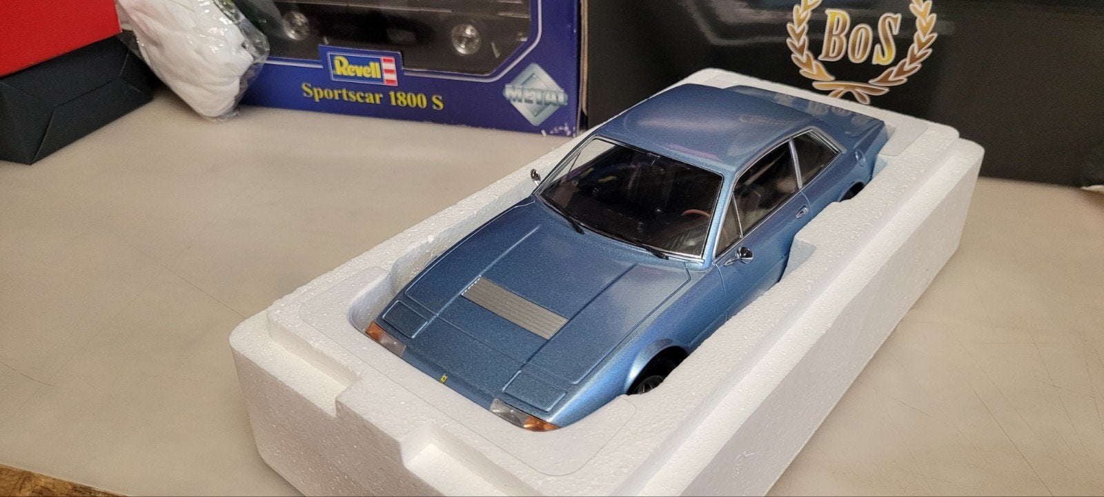 KK Scale Ferrari 365 GT4 2+2, Ophalen of Verzenden, Zo goed als nieuw, Auto, Overige merken