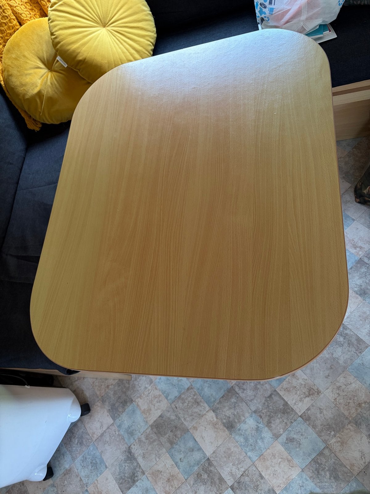 Compacte caravan eettafel met afgeronde hoeken, Ophalen, Gebruikt, 100 tot 150 cm, Tot twee personen