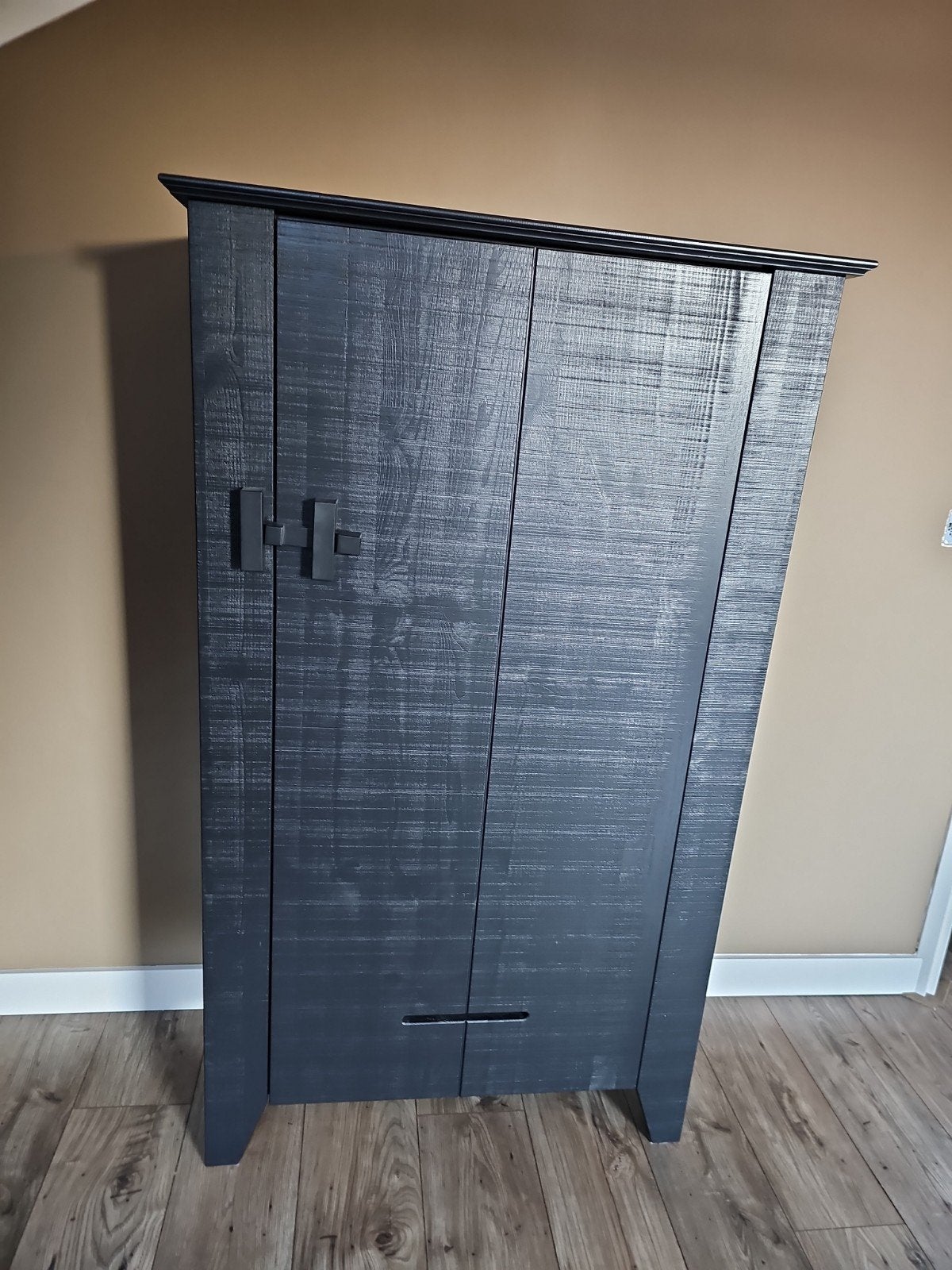 Woood boerenkast gijs zwart, Ophalen, 100 tot 150 cm, 50 tot 100 cm, Zo goed als nieuw