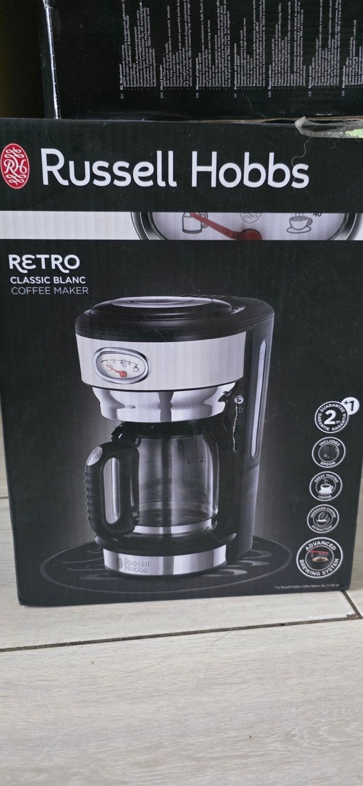 Russell Hobbs Retro Classic Blanc Koffiezetapparaat, Witgoed en Apparatuur, 10 kopjes of meer, Gemalen koffie, Ophalen of Verzenden