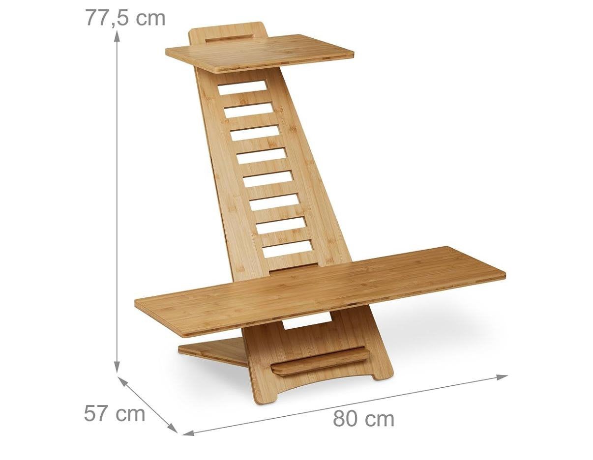 Nieuw Relaxdays bamboe bureauverhoger, zit/sta, verstelbaar, Huis en Inrichting, Ophalen, Overige typen, Scandinavisch, 57 cm
