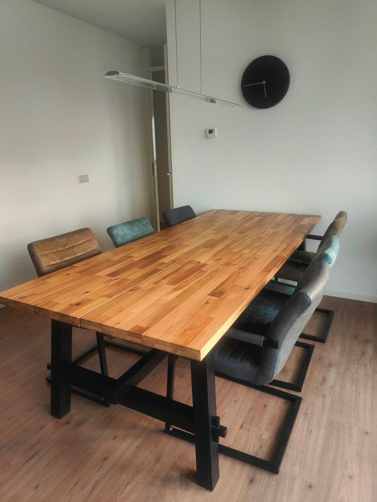 IKEA SKOGSTA eettafel 235x100cm - massief acaciahout, Ophalen, Gebruikt, 200 cm of meer, 50 tot 100 cm