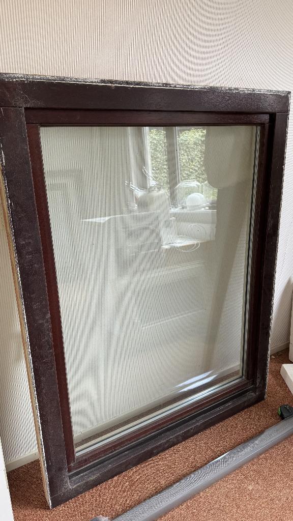 Draaikiepraam met Duits profiel – 1400x1100 – incl. latei, Gebruikt, Raamkozijn, Inclusief glas, 75 tot 150 cm