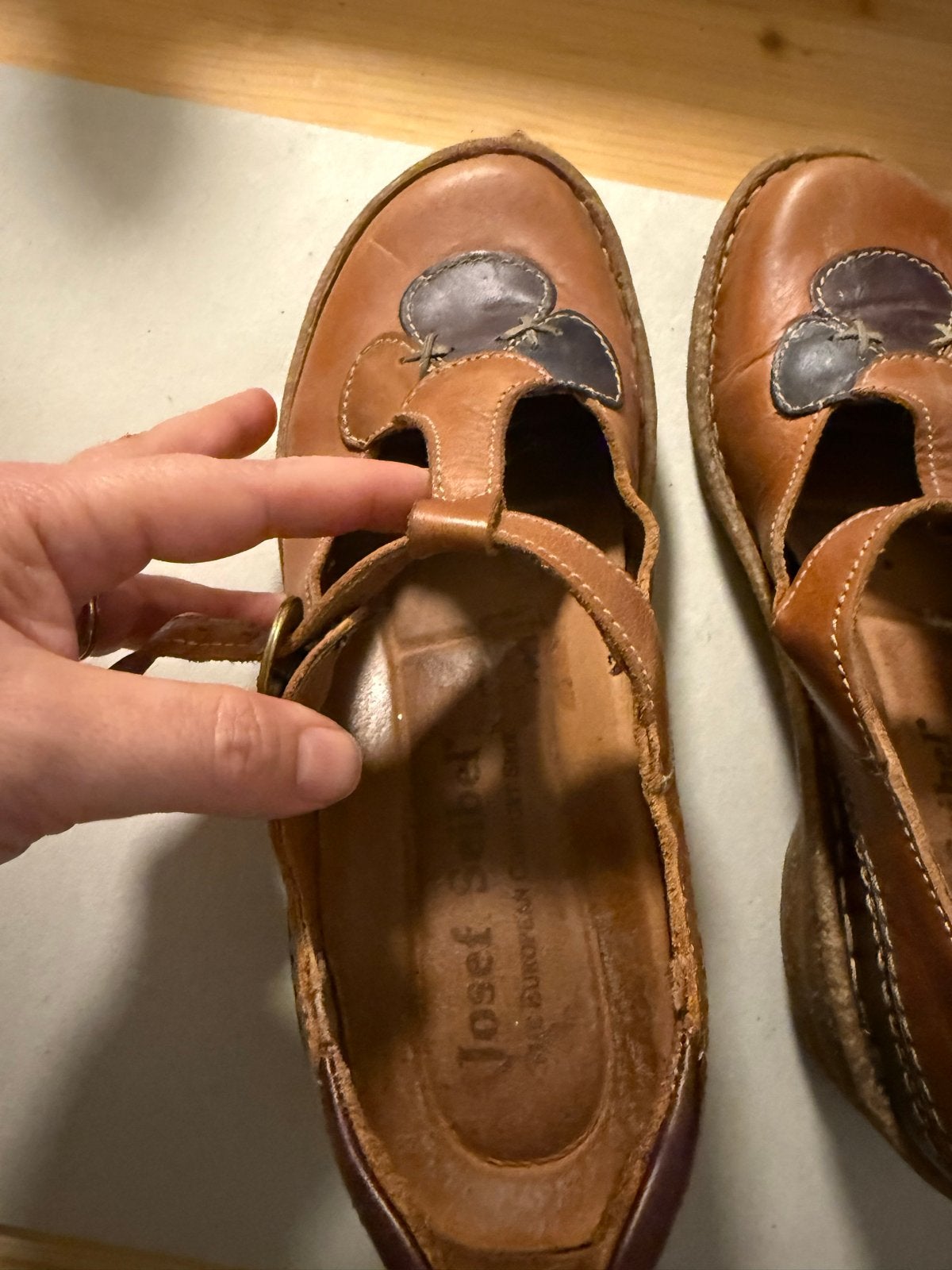Josef Seibel Leren Mary Jane Schoenen, Kleding | Dames, Schoenen, Ophalen of Verzenden, Gedragen, Bruin, Schoenen met lage hakken