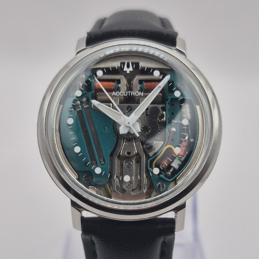 Bulova Accutron 214 Spaceview 1963 stemvork horloge staal, Ophalen of Verzenden