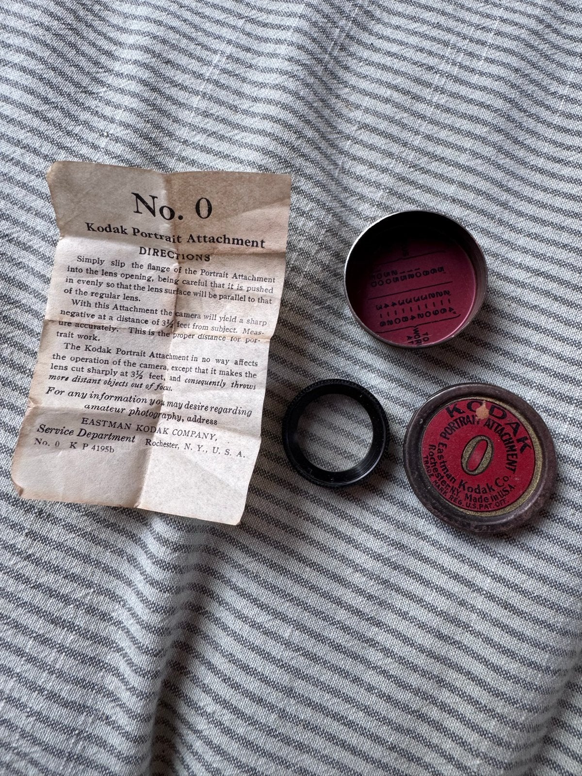 Antieke Kodak Portrait Attachment No. 0 met doosje en beschr, Ophalen of Verzenden, Voor 1940, Lens of Lenzen