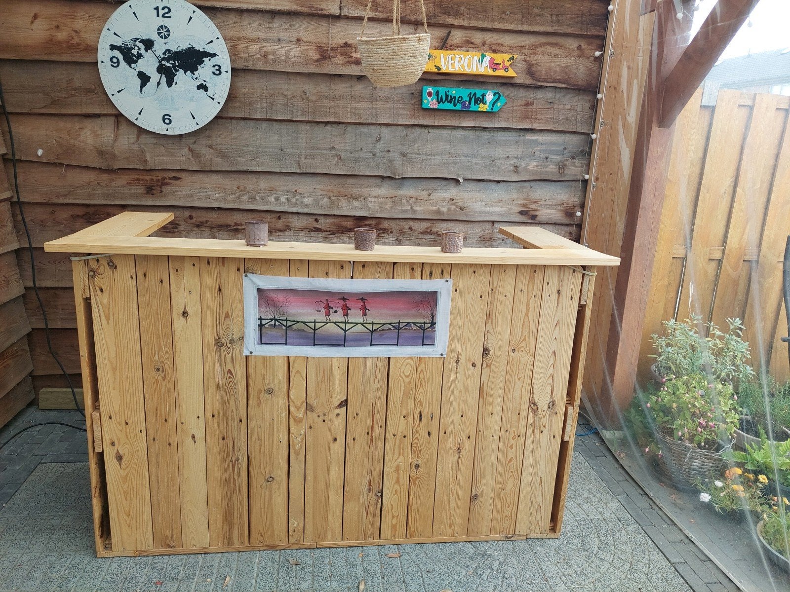 Houten bar te koop, Ophalen, Zo goed als nieuw, Hout, Overige typen