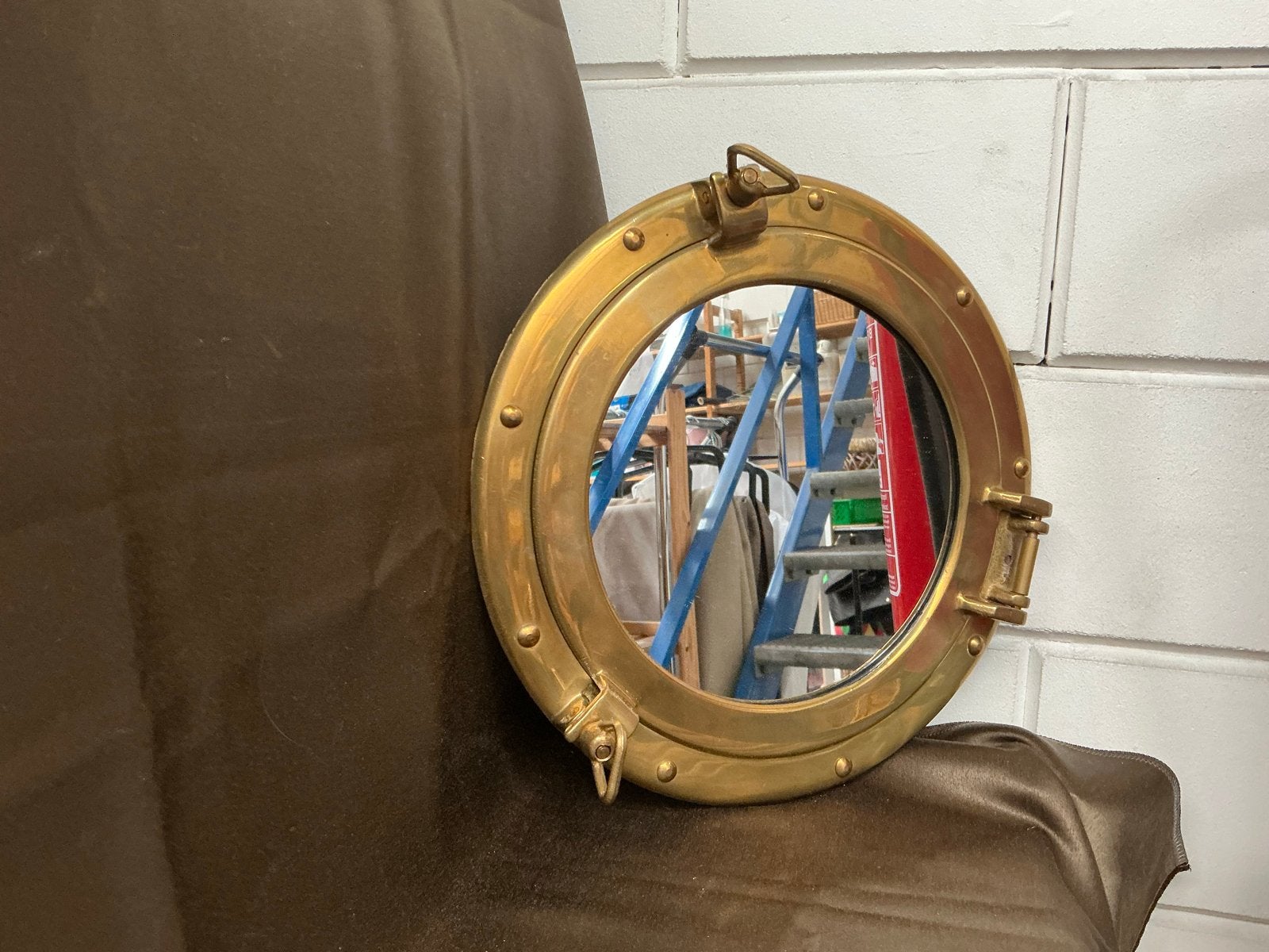 Antieke scheepsspiegel in patrijspoortstijl WD-026, Antiek en Kunst, Ophalen of Verzenden