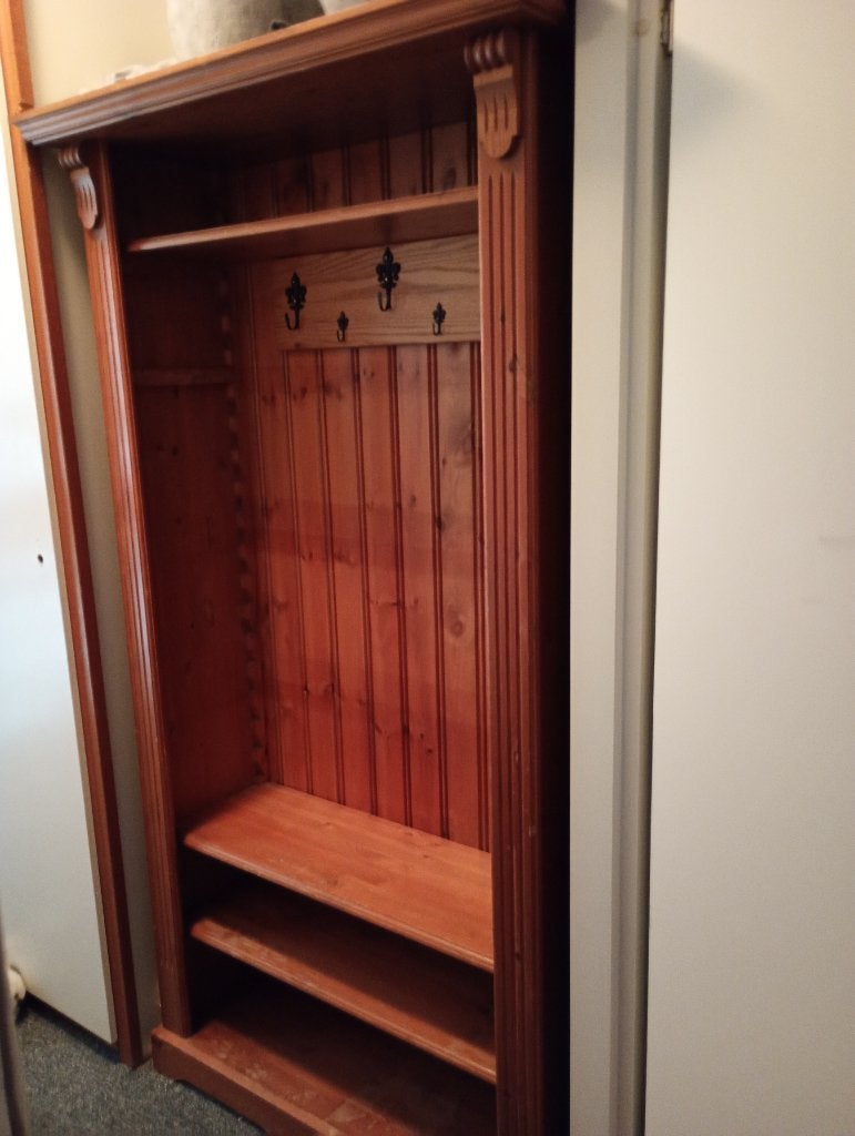 Grenen boekenkast kledingkast, Ophalen, Met plank(en), Gebruikt, 50 tot 100 cm