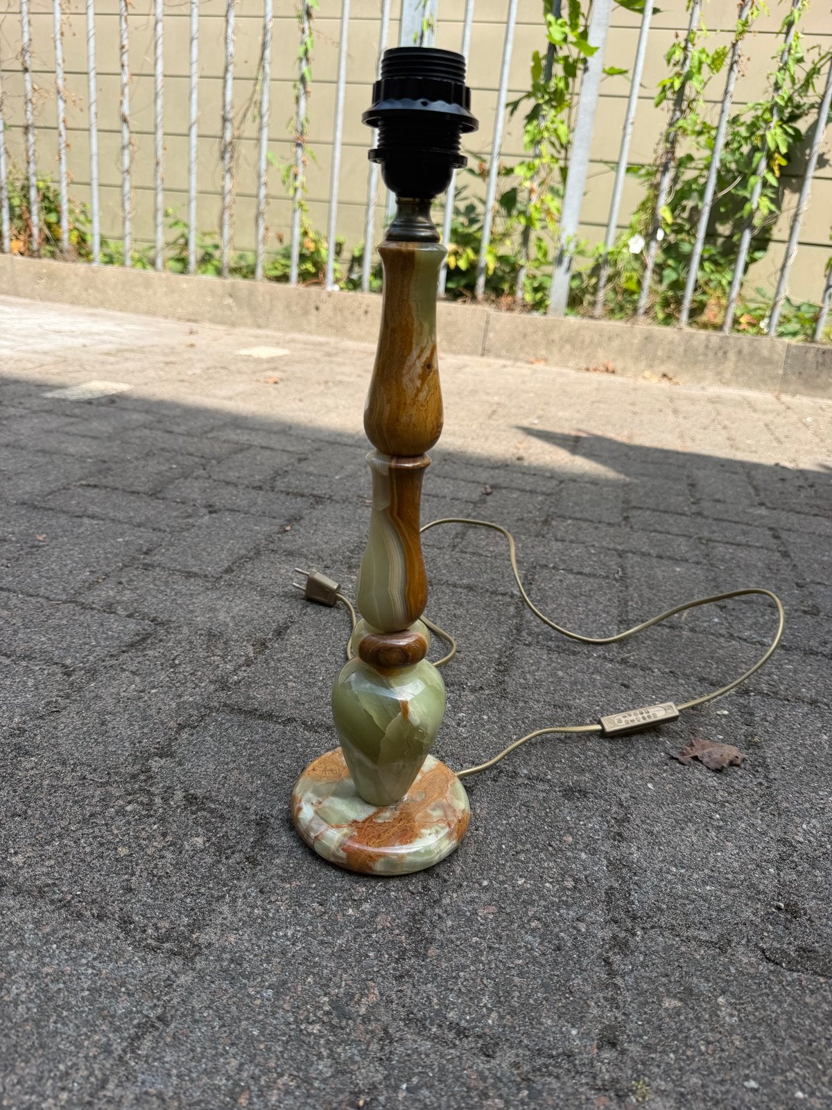 Massieve Onyx lampenvoet - 45 cm hoog, Gebruikt, Meerkleurig, Steen/keramiek, E27 (groot)